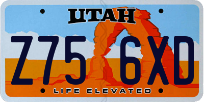 UT license plate Z756XD