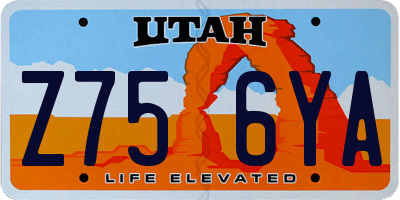 UT license plate Z756YA