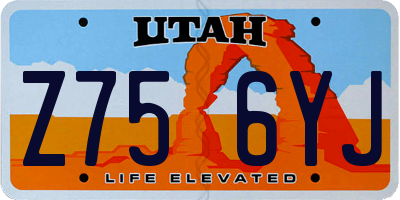 UT license plate Z756YJ