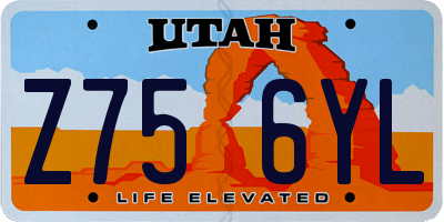 UT license plate Z756YL