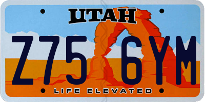 UT license plate Z756YM