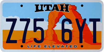 UT license plate Z756YT