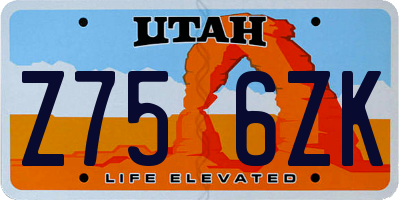 UT license plate Z756ZK