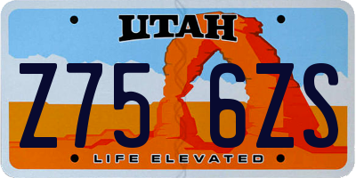 UT license plate Z756ZS