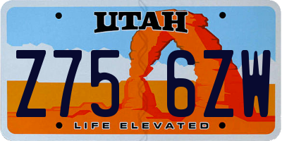 UT license plate Z756ZW