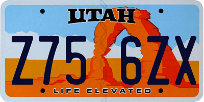 UT license plate Z756ZX