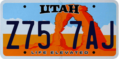 UT license plate Z757AJ