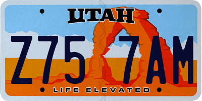 UT license plate Z757AM