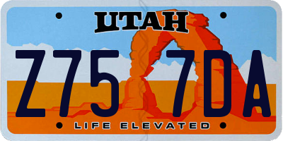 UT license plate Z757DA