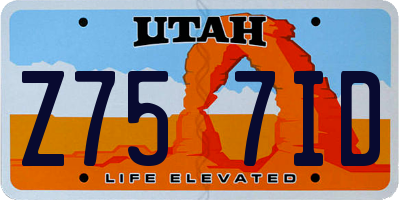 UT license plate Z757ID