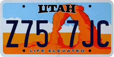 UT license plate Z757JC