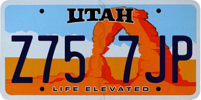 UT license plate Z757JP