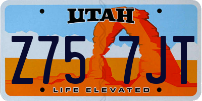 UT license plate Z757JT
