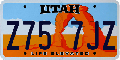 UT license plate Z757JZ