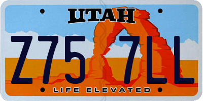 UT license plate Z757LL
