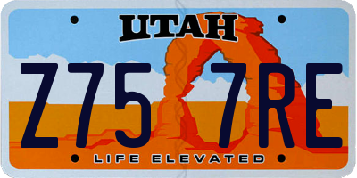 UT license plate Z757RE