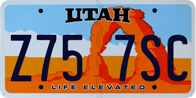 UT license plate Z757SC