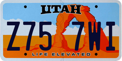 UT license plate Z757WI