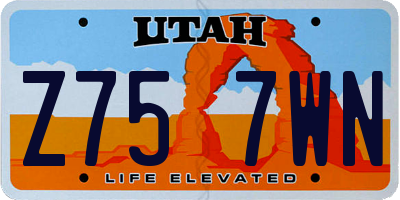 UT license plate Z757WN