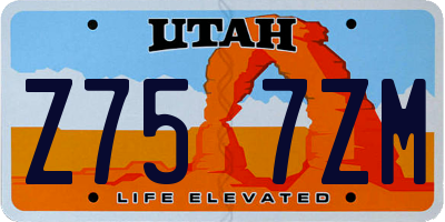 UT license plate Z757ZM