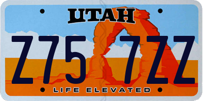 UT license plate Z757ZZ