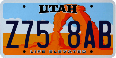 UT license plate Z758AB