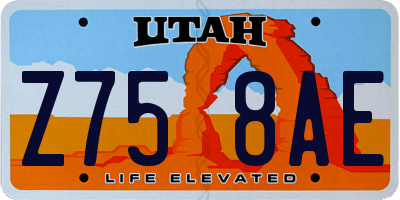 UT license plate Z758AE