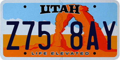 UT license plate Z758AY