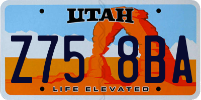 UT license plate Z758BA