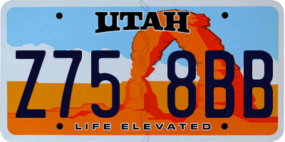UT license plate Z758BB