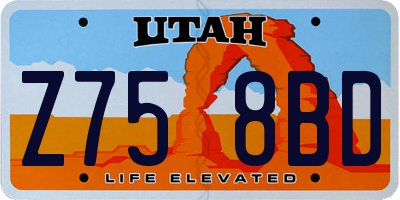 UT license plate Z758BD