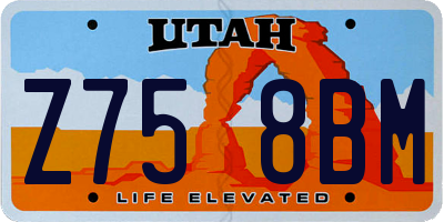 UT license plate Z758BM