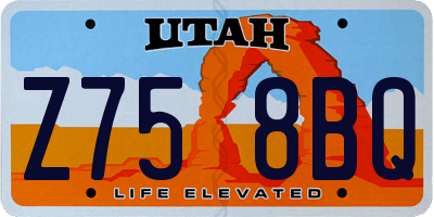 UT license plate Z758BQ