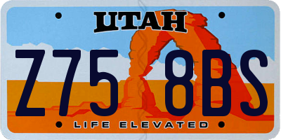 UT license plate Z758BS