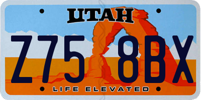 UT license plate Z758BX