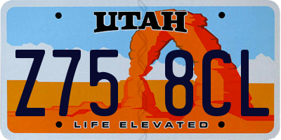 UT license plate Z758CL