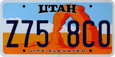 UT license plate Z758CO