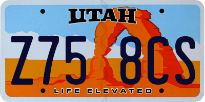 UT license plate Z758CS