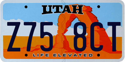 UT license plate Z758CT