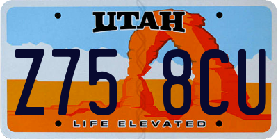 UT license plate Z758CU