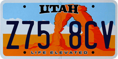 UT license plate Z758CV