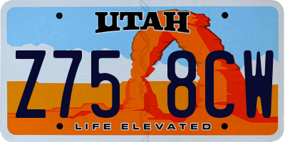 UT license plate Z758CW