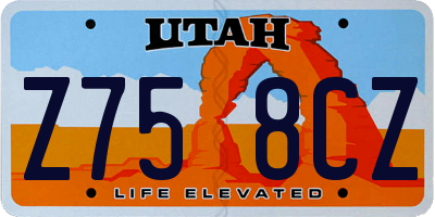 UT license plate Z758CZ