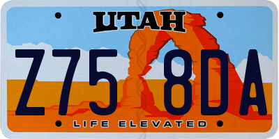UT license plate Z758DA