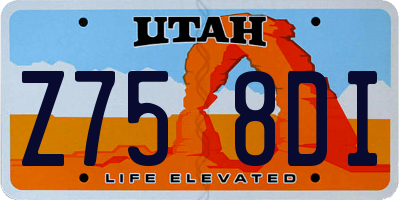 UT license plate Z758DI