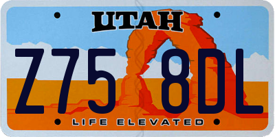 UT license plate Z758DL