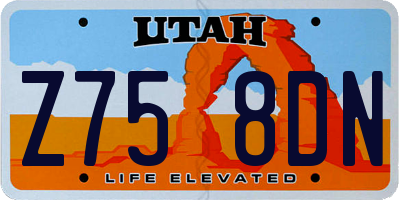UT license plate Z758DN