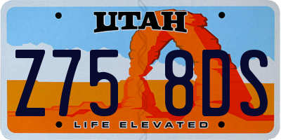 UT license plate Z758DS