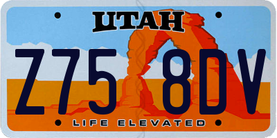 UT license plate Z758DV