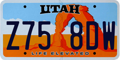 UT license plate Z758DW